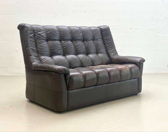 Vintage leather sofa, 1970s – 2 seaters (photo 12 of 13)