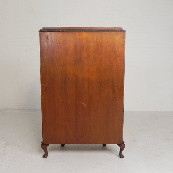 Image 1 of English Art Deco display cabinet on ornate legs, 1930s