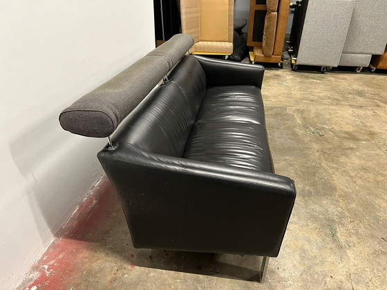 Image 1 of Livraison gratuite Leolux Black Leather Sofa 215X95