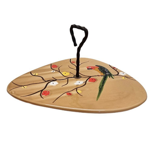 Plat à fromage vintage en céramique Poët-Laval avec perroquet – tafelaccessoires, Ceramic