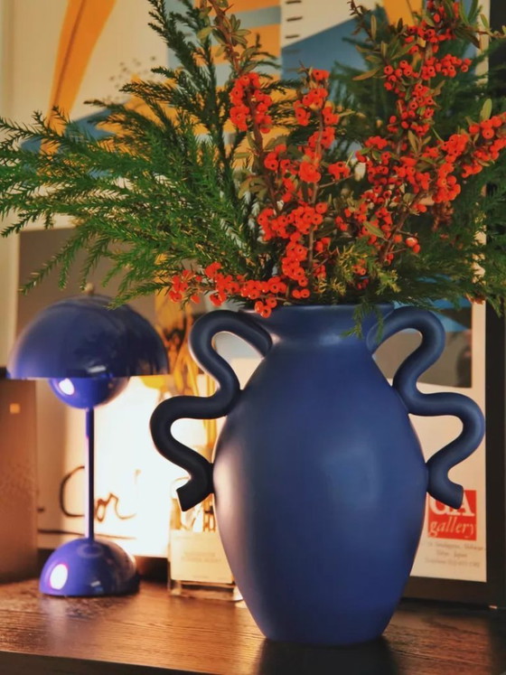 Image 1 of Special Offer | Authentic Verso Vase, Danish Design, Original Label Size: H27cm × Mouth 12cm × Width 26cm | Slight Defects