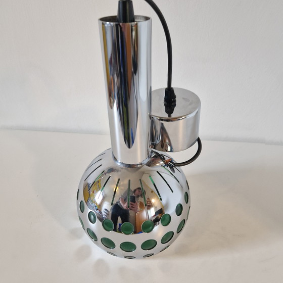 Image 1 of Lampada a sospensione vintage cromata, lampada spaziale anni '70