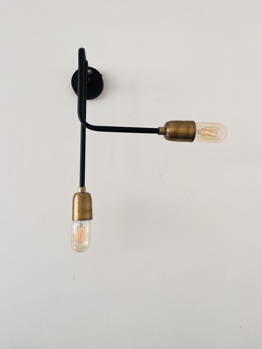 2x lampe murale industrielle en fer noir