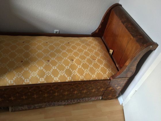 Lit Charles X avec marqueterie vers 1830 – Lits 1 personne, Wood (photo 11 of 15)