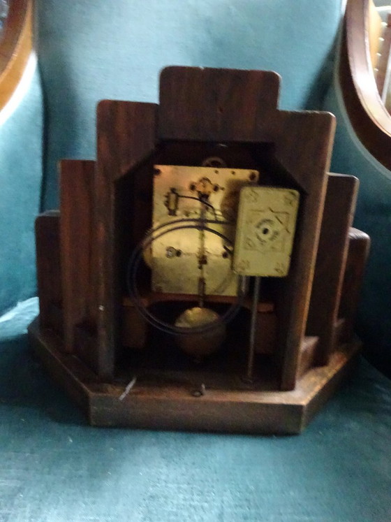 Orologio trapezoidale Art Deco Wurttenberg JungHans, Wurttemberg Junghans, Legno, Ottone, Marrone (foto 7 di 12)