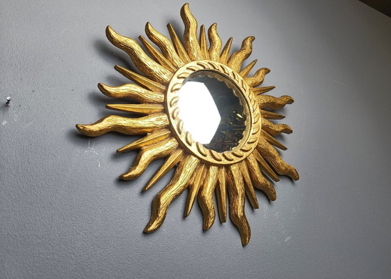 Image 1 of Vintage sunburst spiegel, jaren 1960