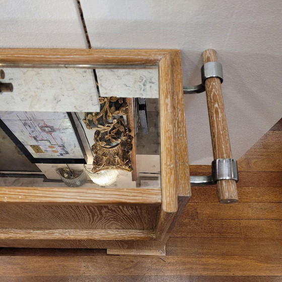 Image 1 of Meuble bar style Art déco, bois de chêne, années 80 – France