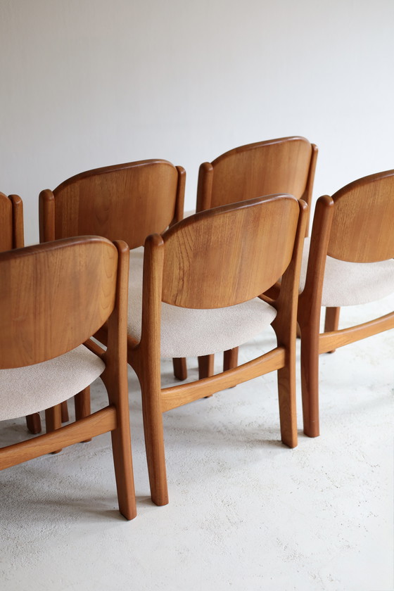 Image 1 of Set van 6 eetkamerstoelen Glostrup Møbelfabrik, Deens jaren 60/70