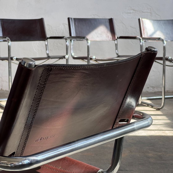 Image 1 of Set of 4 MG5 Leather Chairs by Matteo Grassi, 1970
