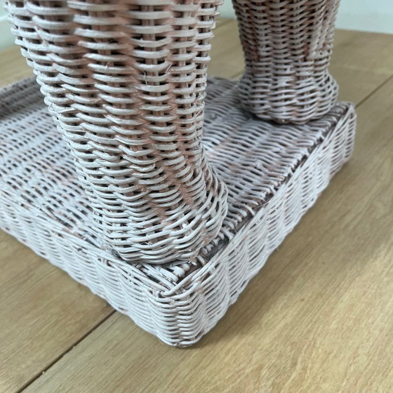 Image 1 of Table d’appoint vintage en rotin en forme d'éléphant, att. à Vivai del Sud, italie, 1960 - 1970