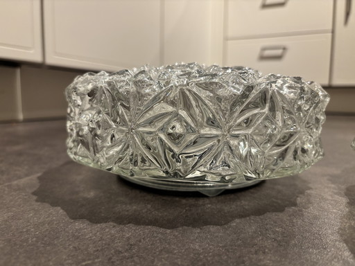 Vintage glass ceiling lamp / ceiling lamp glass (French)