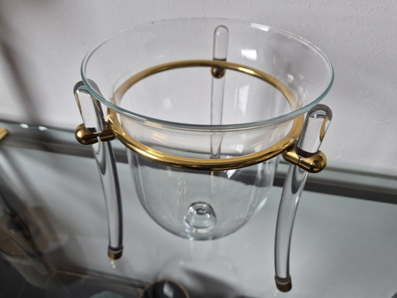 Image 1 of Portacandele vintage in stile Hollywood Regency, realizzato in Lucite/vetro.