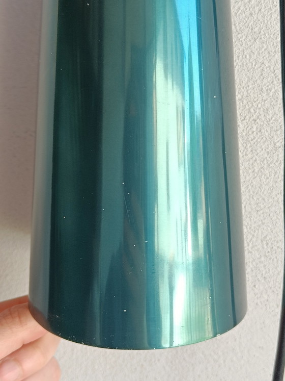 Image 1 of Vintage hanglamp van Lisa Johansson-Pape voor Orno, Finland, jaren 60, groen metaal, Scandinavisch design.