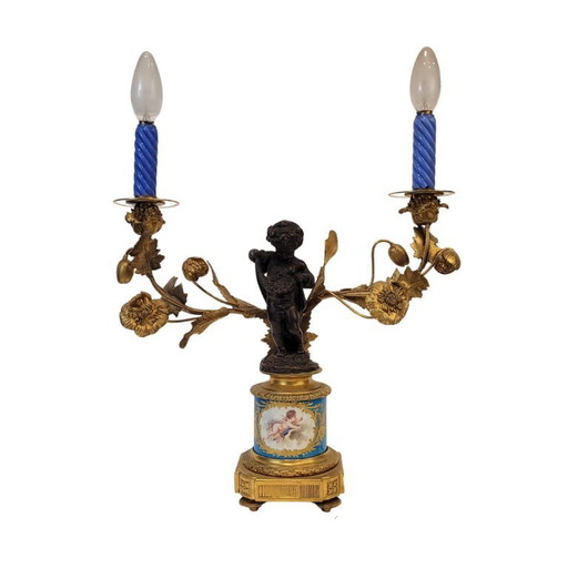Kandelaber / Lampe, Ormolú und Porzellan, Victor Paillard, Napoleon III., 1870er Jahre – Frankreich