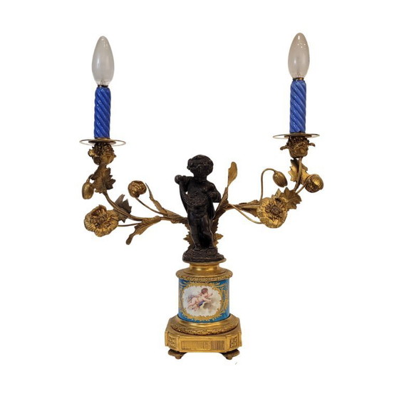 Image 1 of Candelabro / Lampada, ormolú e porcellana, Victor Paillard, Napoleone III, 1870 - Francia