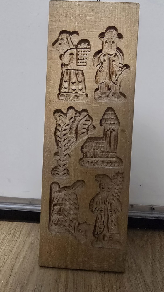 Vintage dubbelzijdige houten Speculaas koekjesvorm 33x11x2cm – Decoratieve objecten, Wood (photo 10 of 10)