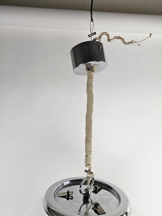 Image 1 of Große Glaspendelleuchte mit Wirbeleffekt aus Italien, Durchmesser 45 cm