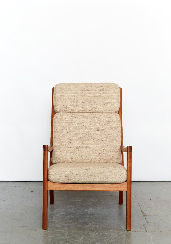 Image 1 of Poltrona Senator Mid-Century con schienale alto in teak di Ole Wanscher per Poul Jeppesen
