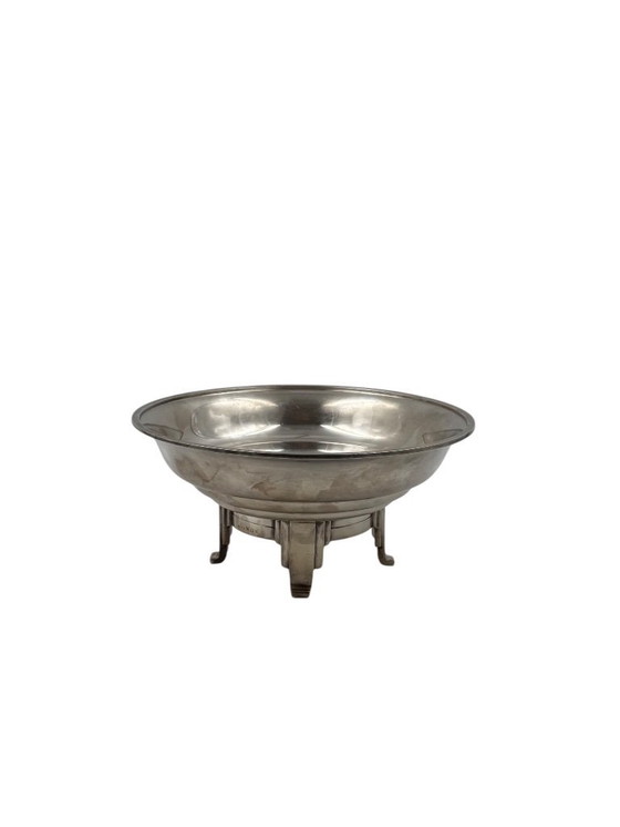 Image 1 of Art Deco verzilverde coup / vide poche, Ercuis Frankrijk jaren 1940