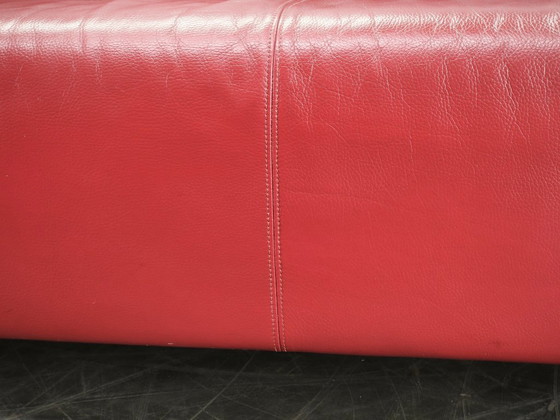 Wittmann Übergroßes rotes Leder Lounge Sofa, Österreich, 2000er, Sofagarnitur (Foto 4 von 19)