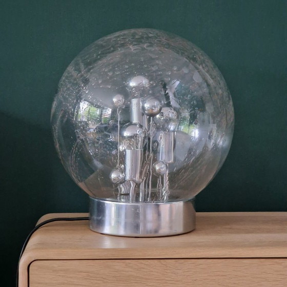 Image 1 of Lampe de table vintage Doria Leuchten « Big Ball » – Design de l'ère spatiale (années 1970, Allemagne)