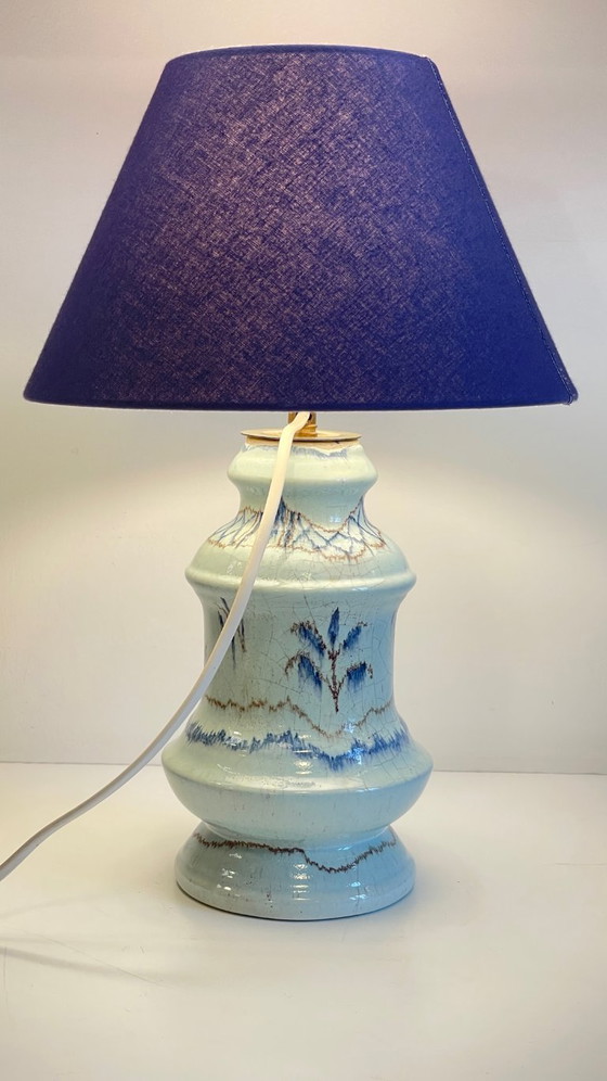 Image 1 of Ocean blue ceramic lamp