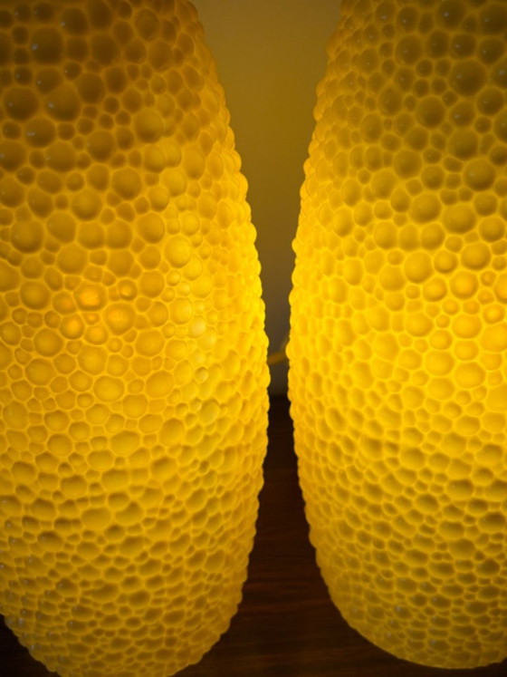 Lampade a sospensione vintage retrò anni '50/'60 - design a bolle giallo – Plastica (photo 7 of 9)