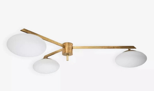 three-way brass ceiling light