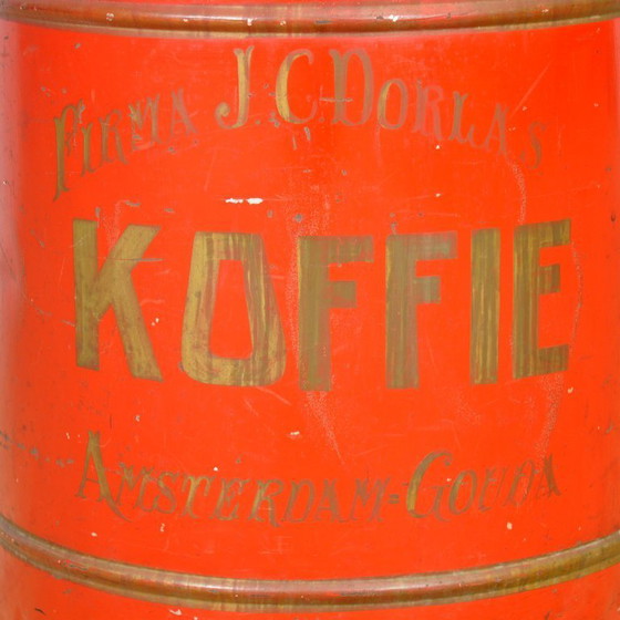 Image 1 of Lata grande de café de metal de J.C. Dorlas, circa 1920