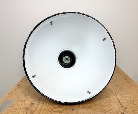 Image 1 of Industriële plafondlamp van grijs emaille van Elektrosvit, jaren 50