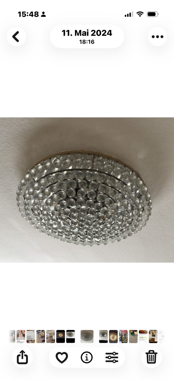 Image 1 of Vintage ceiling chandelier with glass globes