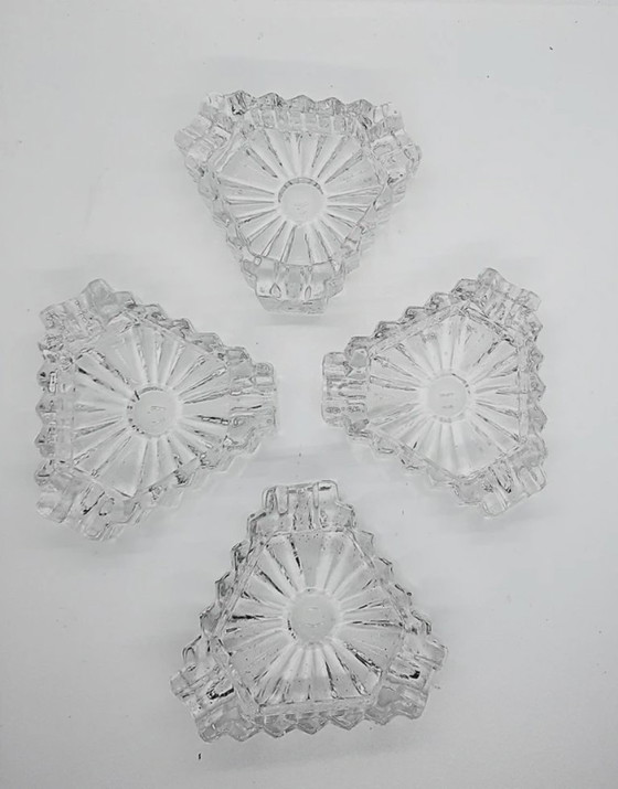 Image 1 of Portacenere vintage in cristallo con quattro posacenere – Design di metà secolo