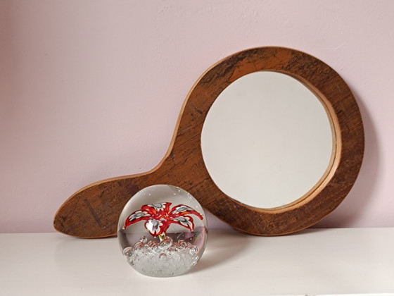 Image 1 of Vintage wooden hand mirror