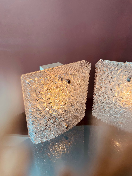 Image 1 of Set Hoffmeister Eisglas-Wandlampen