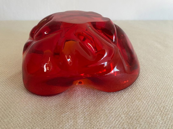 Vintage rode Sommerso kunstglazen schaal, Italië, jaren 1960 – Schalen, Glass (photo 6 of 7)