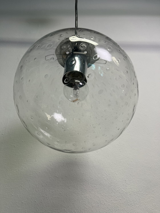 Vintage RAAK Amsterdam Bubble Glass Globe Hanglamp – Dutch Design jaren 70 – Hanglampen, Metal (photo 11 of 15)
