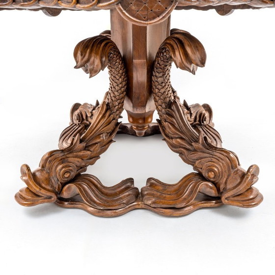 Image 1 of  Attributed to Henry Eyles Victorian Walnut Center Table England Mid-19th Century