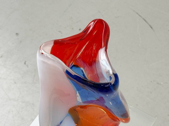 Image 1 of Murano style studio glass vase, tricolore, Mdina Glass Malta, 1970s