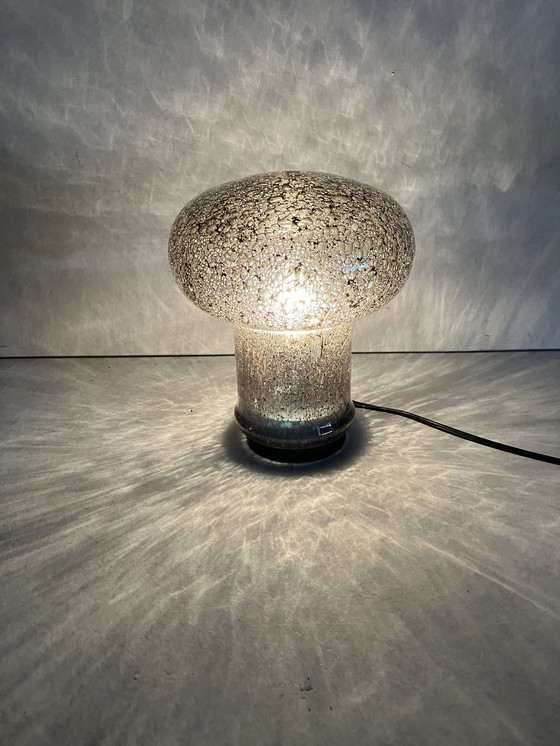 Image 1 of Peil und Putzler Vintage Bubble Glass Mushroom Table Lamp Black