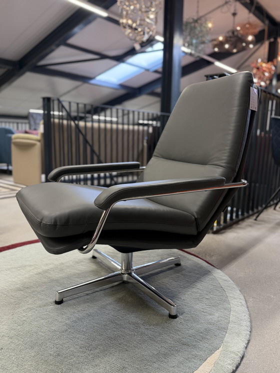 Image 1 of Gelderland 400 Fauteuil Grijs Leer Draaistoel