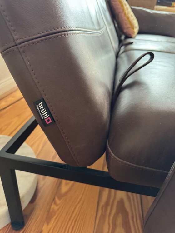 Image 1 of Brühl Roro Medium 3-Seater Leather Pearl Dark-Brown