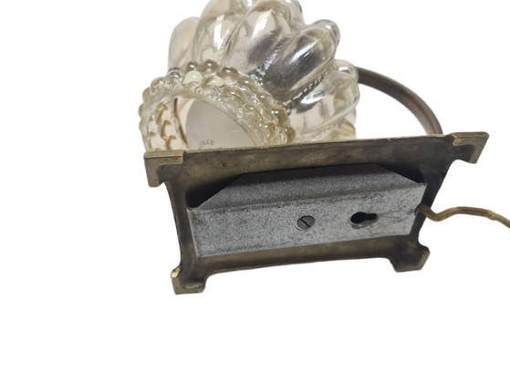Art Deco Bedside Lamp, Belgium, 1950s – Table lamps, Glass, Brass (photo 13 of 13)