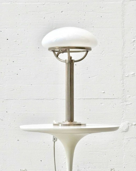 Image 1 of Nickel table lamps with opal shades by Adolf Loos for Villa Steiner