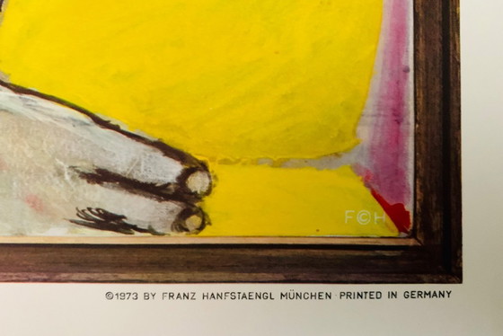 Image 1 of Horst Antes: "Zweiäugige Figur, 1965". Seltener Kunstdruck, antiquarischer Lichtdruck in ausgezeichnetem Zustand.