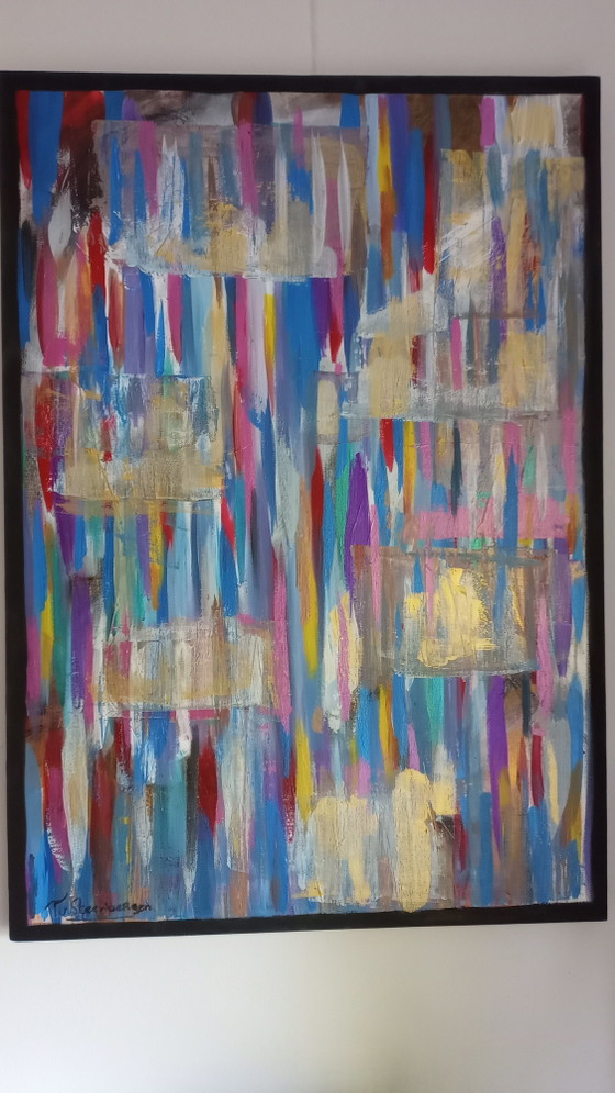 Image 1 of T. van Steenbergen Abstract "HOPE" 70 x 100 cm nuovo.