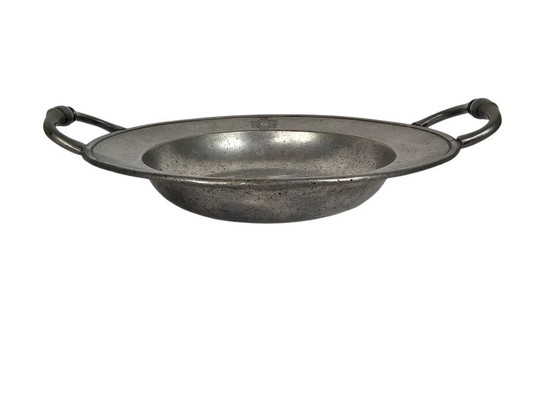 Image 1 of Plato de peltre - 'Porringer' - fuente para servir - contrastado - siglo XIX