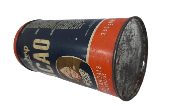 Image 1 of Vintage Bensdorp Royal Dutch Cocoa Advertising Tin – Dutch Collectible Kitchenware