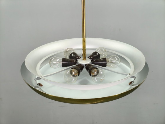 Image 1 of Josef Hurka Art Deco UFO-kroonluchter, Tsjechoslowakije, jaren 1930