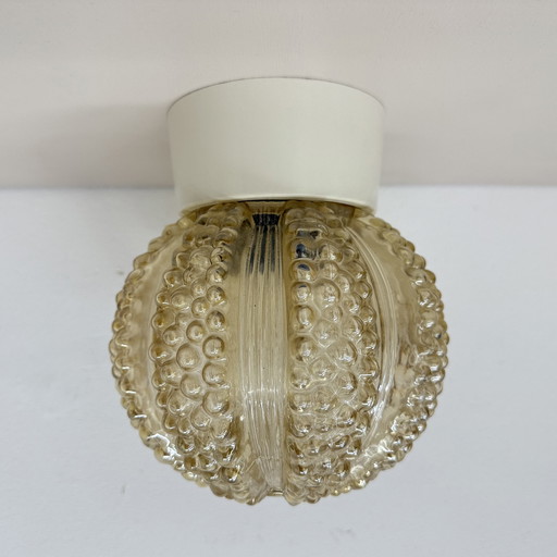 Vintage glazen bubbelplafondlamp , jaren 1970