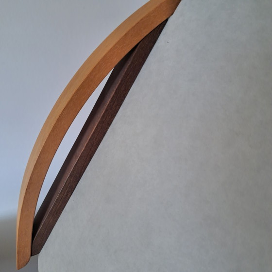 DOMUS 6306 Vintage houten vloerlamp – in hoogte verstelbaar – met voetdimmer – Duits design – Vloerlampen (photo 7 of 15)
